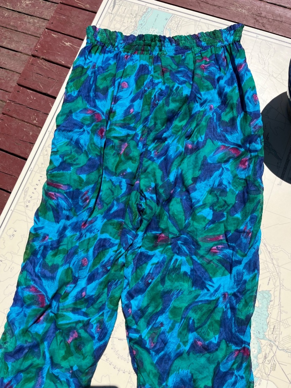 Vintage 90s Arvanti Cotton Brushstroke Pattern Pants - Picture 6 of 7